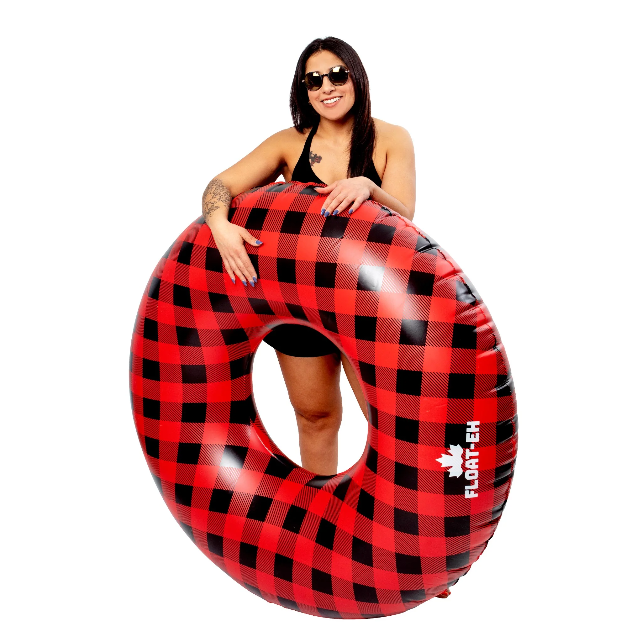 Buffalo Plaid Tube - Red Retro Pool Float - Image 4