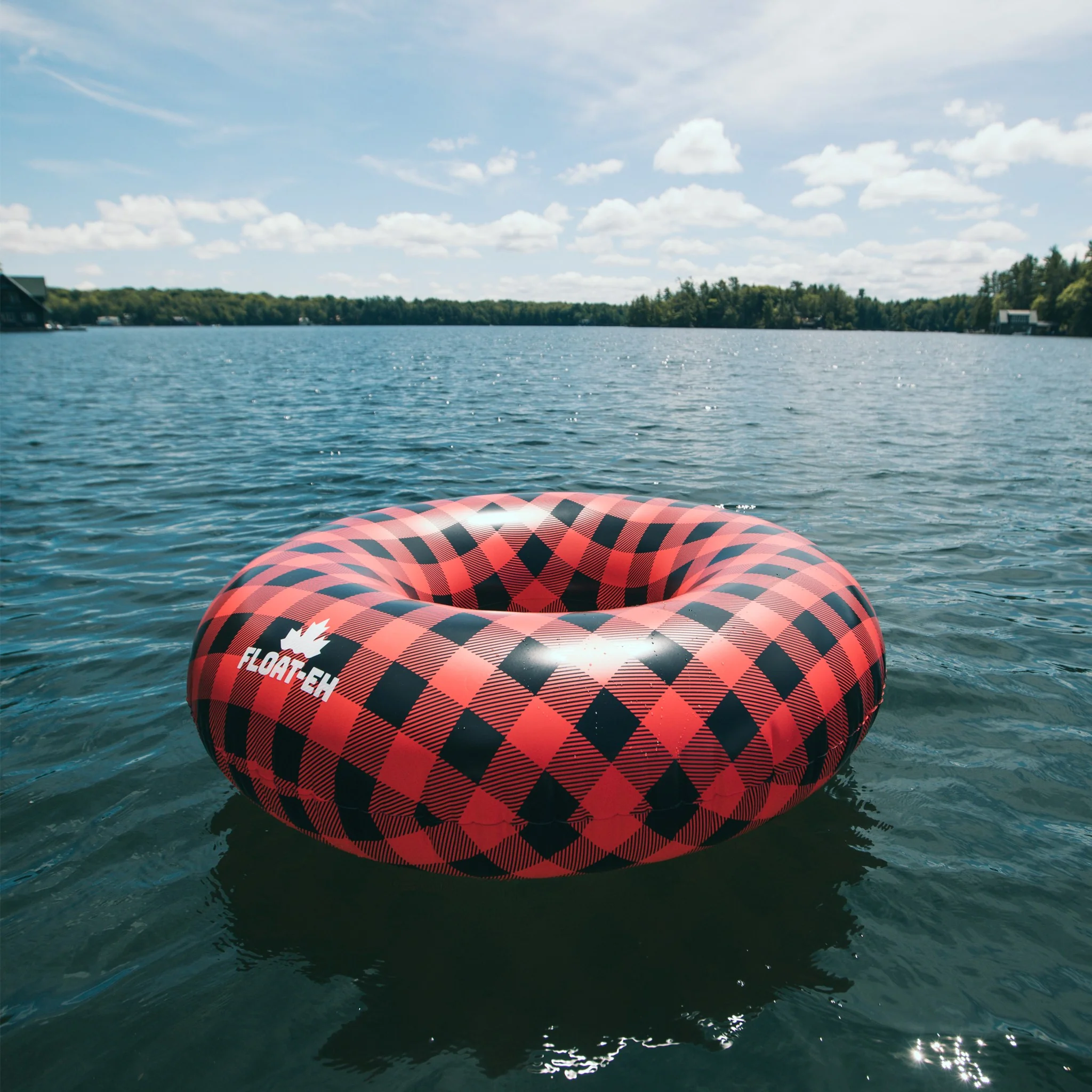 Buffalo Plaid Tube - Red Retro Pool Float - Image 7