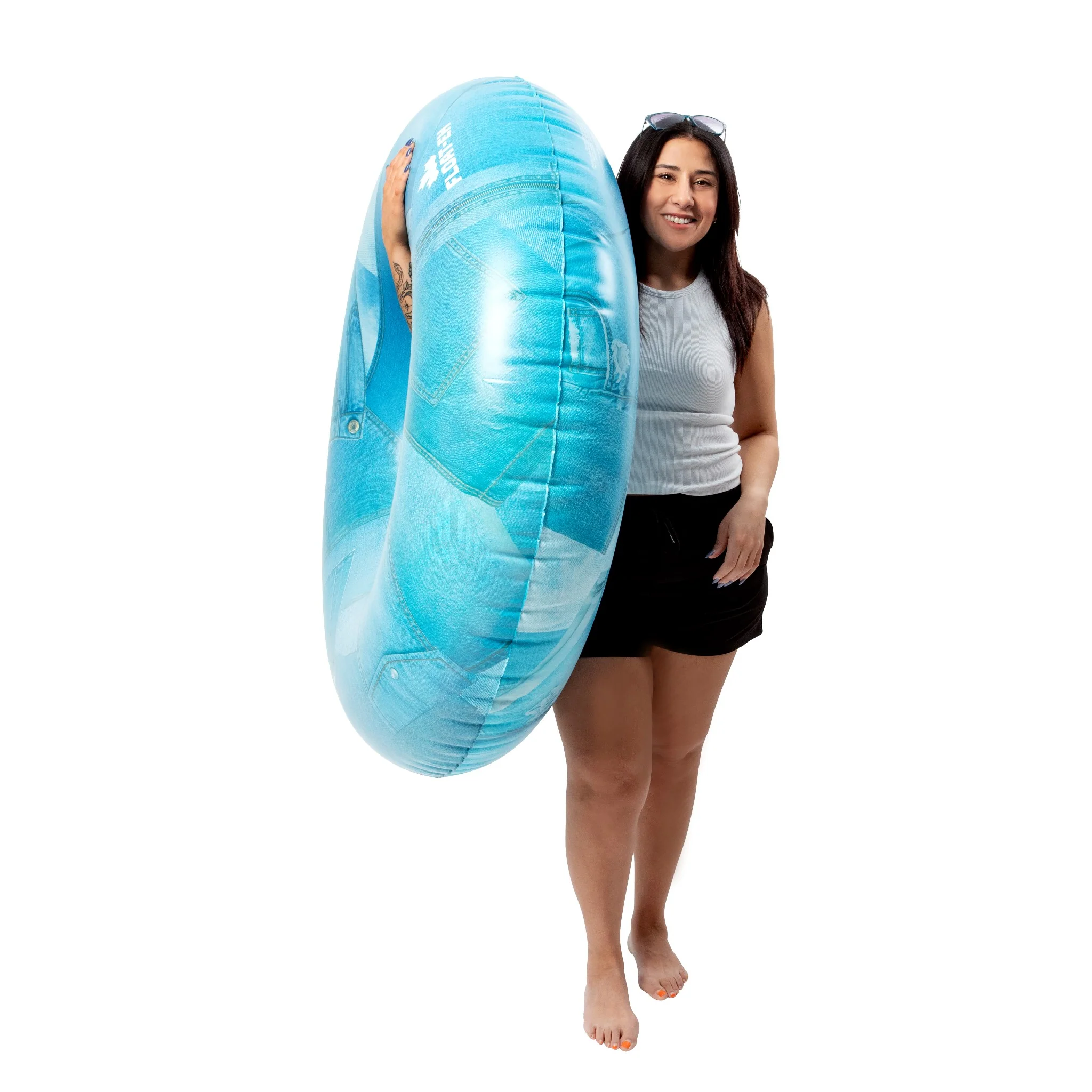 The Canadian Tuxedo Tube - Denim Print Swimming Pool Float - Image 4