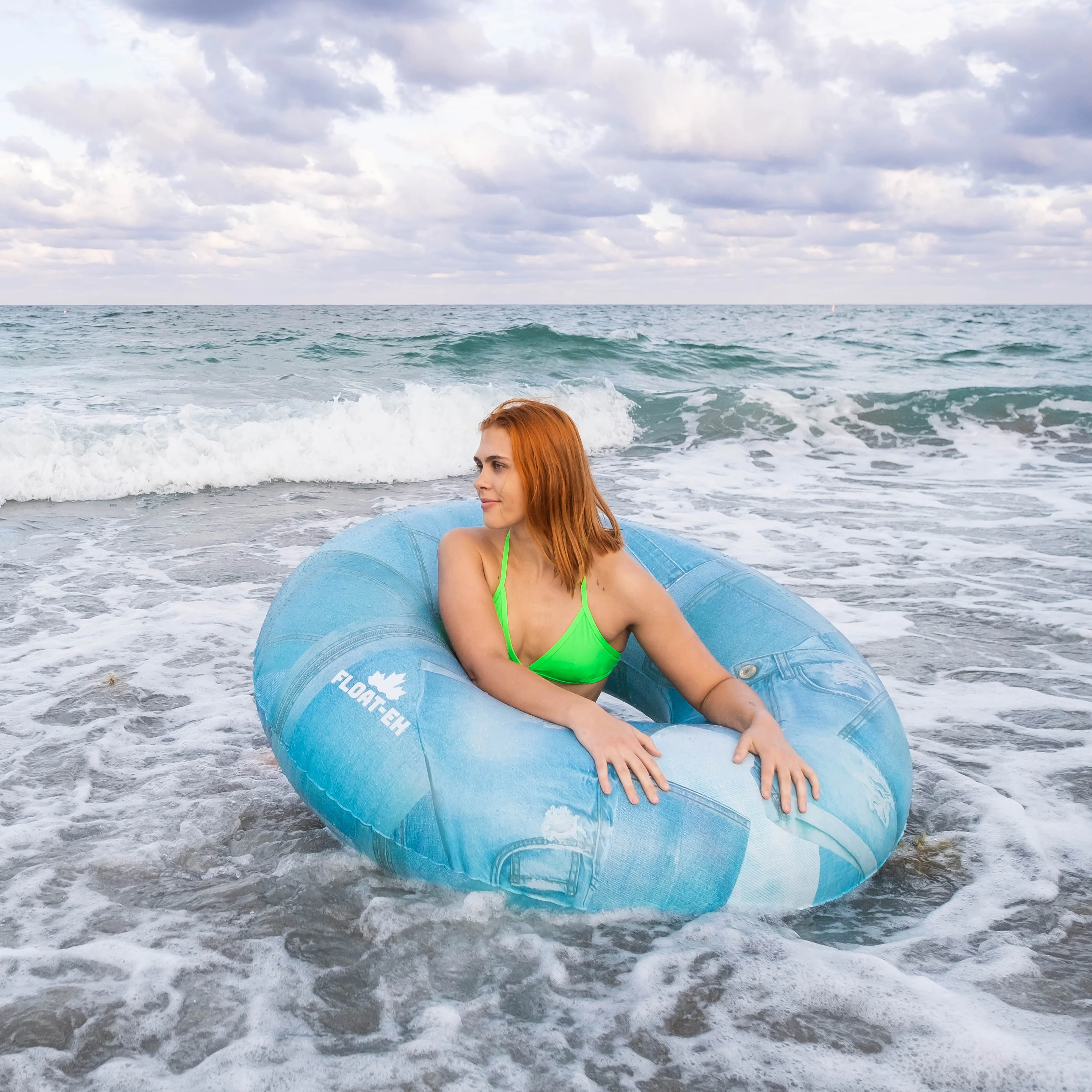 The Canadian Tuxedo Tube - Denim Print Swimming Pool Float - Image 6